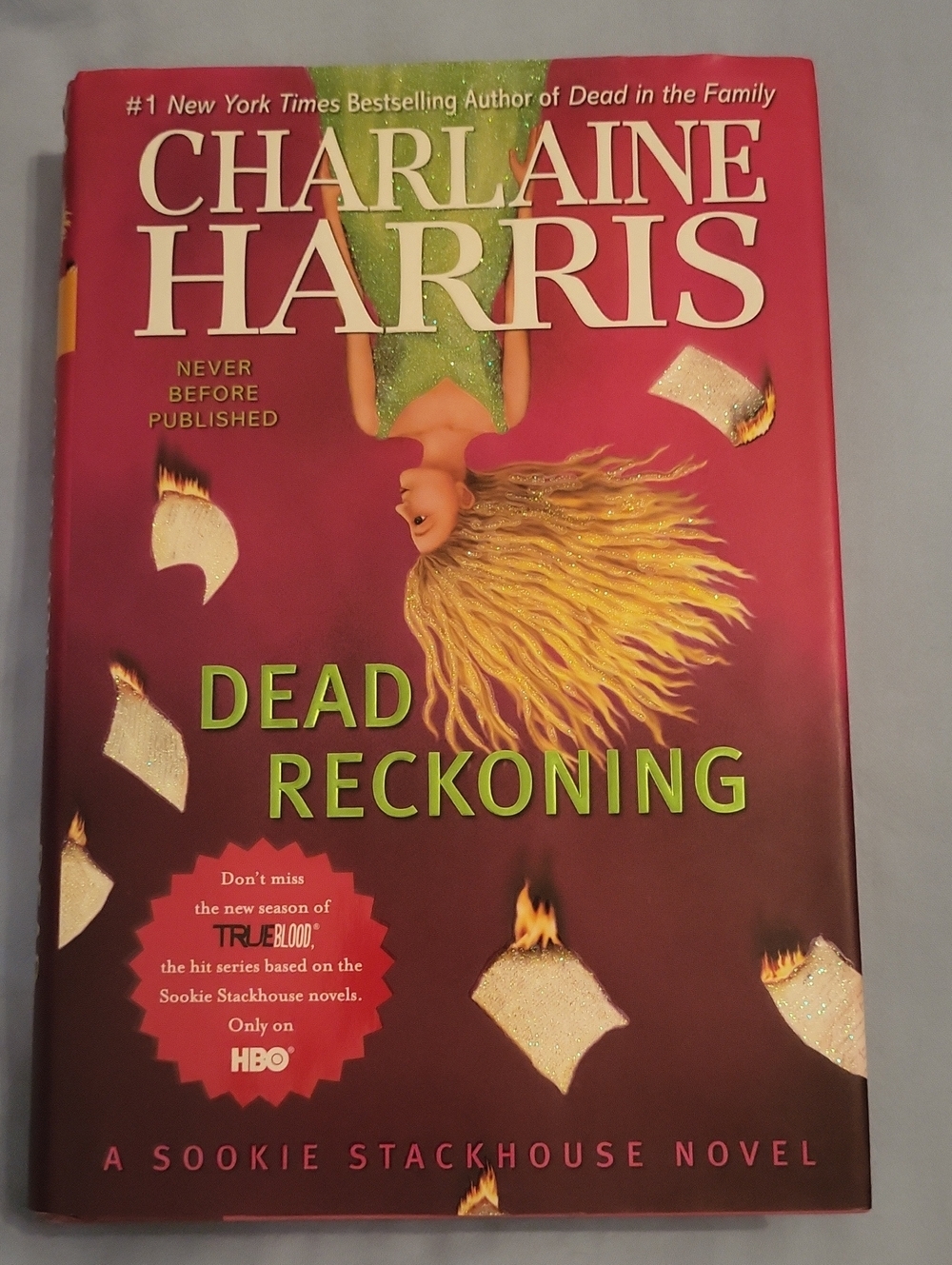 First Editio Dead Reckoning by Charlaine Harris - Pink & Green Hardcover